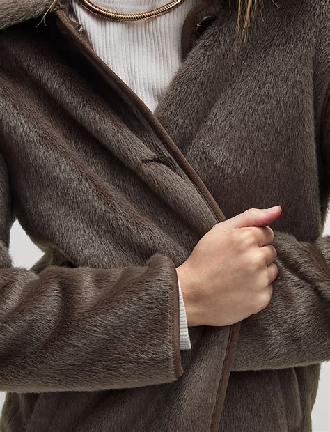 Buy Faux Fur Longline Coat at Marks & Spencer