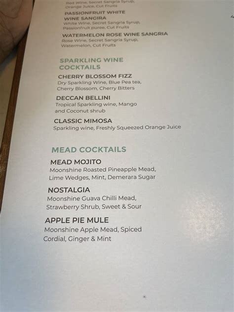 Menu at The World Cafe, Bengaluru