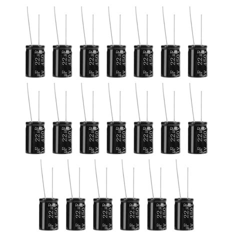 Capacitor Kit, 20pcs 450V 22uf Electrolytic Capacitors Assortment Box ...