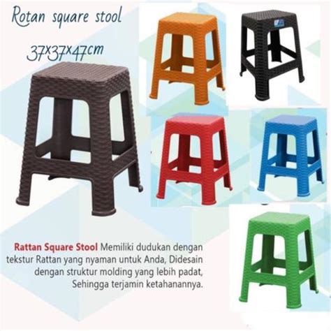 Jual Kursi baso plastik rotan/bangku baso plastik rotan - Merah ...