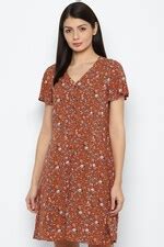 Buy Women Brown Printed Casual Dress Online - 664456 | Allen Solly