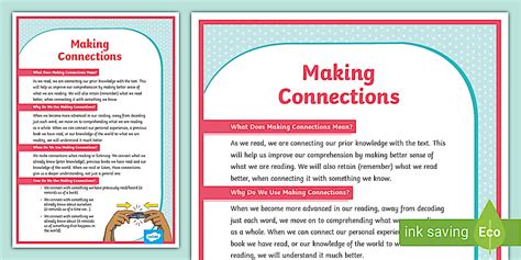 Reading Comprehension Skills: Making Connections Poster (Year 5-6)