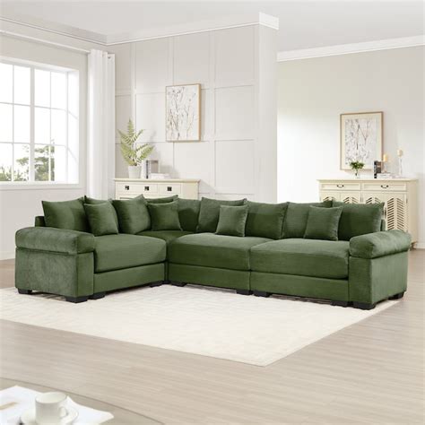 Homy Casa OCMSCN Olive Green Oversized Cloud Modular Sectional Couch ...