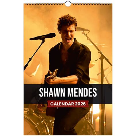 Shawn Mendes 2026 Wall Calendar – Premium Singer & Performer Calendar ...