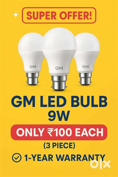 GM LED BULB 9WATTS (3piece) @ tesla electrics kothamangalam - Kitchen ...