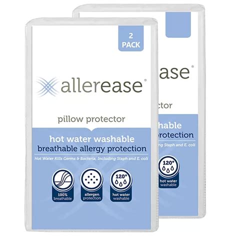 AllerEase 2-pack 300 Thread Count Hot Water Washable Pillow Protector