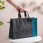 Eco Friendly Jute Lunch Bag Black And Teal 15 x 10 Inch Online ...