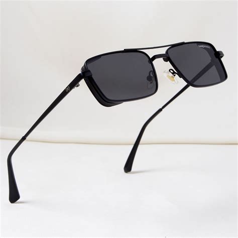 Buy Opera Edition Black Rectangle Sunglasses - Sleek Design with UV ...