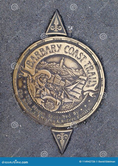 San Francisco`s Barbary Coast Trail Medallion, 11. Stock Photo - Image ...