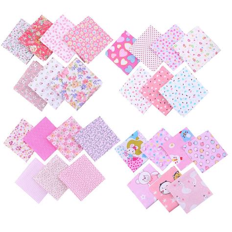 Chris.W 28 Pcs 10 x 10 in Fat Quarter Natural Cotton Quilting Fabric ...