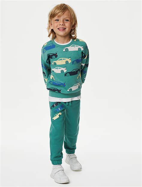 Buy Cotton Rich Car Joggers (2-8 Yrs) at Marks & Spencer