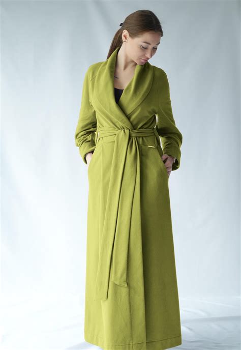 Warm Robe From Organic Cotton / Long Robe / Floor Length Robe / Womens ...