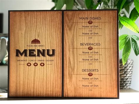 coffee shop menu on wood | print on wood | bar menu print | print menu ...