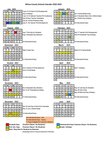 County Prep Calendar