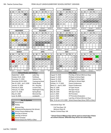 Penn Valley Union elementary School Calendar 25-26 [PDF] revised ...
