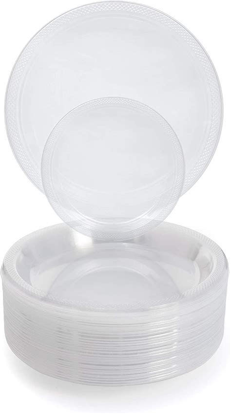 Buy Exquisite 9 Disposable Plastic Plates Bulk - 100 Count Party Pack ...
