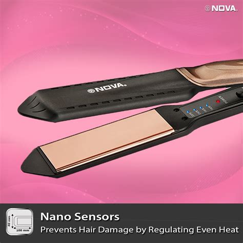 Nova Temperature Control NanoTitanium Coated NHS 902 Hair Straightener ...