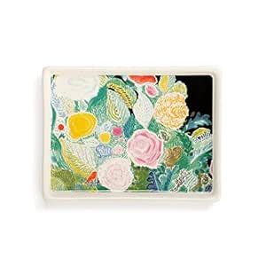 Demdaco + ArtLifting Original Art Floral Black Stoneware Mini Tray ...