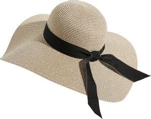 Icw Women UV Protection Foldable Wide Ribbon Beach and Summer Straw Sun ...