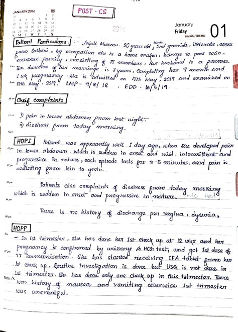 Obs long case - Medicine - POST CSs JANUARY 2016 10 Janucry 12 13 14 15 ...