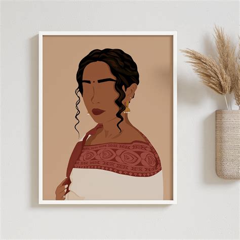 Buy Desi Art, Indian Woman Wall Art, South Asian Art, Brown Girl ...