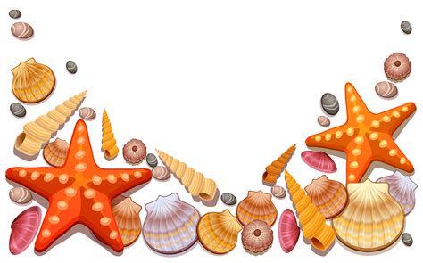 Seashells On Beach Clipart - Clip Art Library