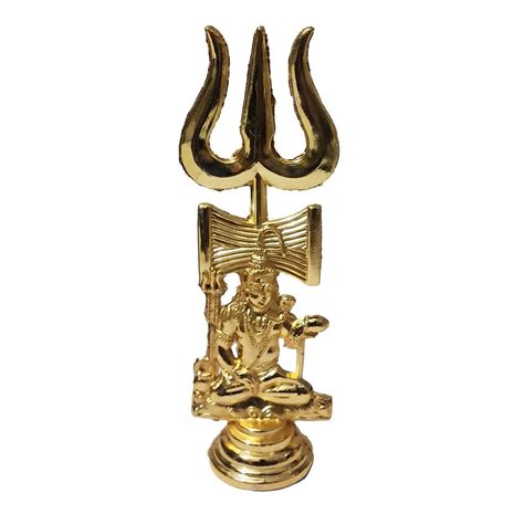 Buy Salvus APP SOLUTIONS Handmade Metal Golden Shiva, Trishul with ...