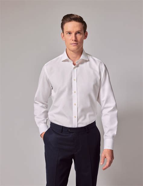 Men's 110th Anniversary White Poplin Slim Shirt - Windsor Collar ...