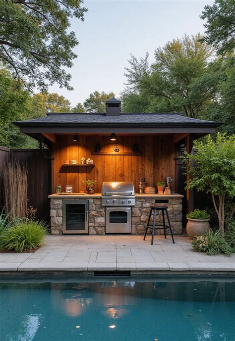 Outdoor Kitchen Pool Area 的图像结果