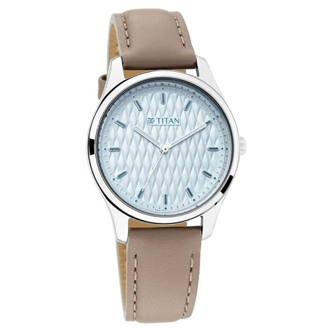 Buy Online Titan Workwear Blue Dial Women Watch With Leather Strap ...