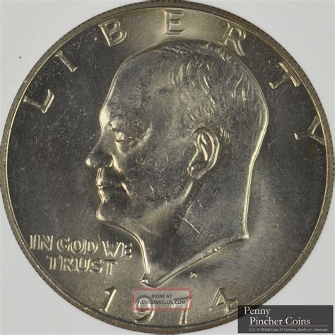 1974 - D Eisenhower Dollar Ngc Ms - 64 Unc Lustrous Uncirculated Large ...