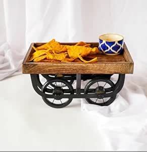 WOODEN SEAS Handmade Wooden Tray for Serving | Serving Kart Tray ...