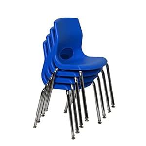 Angeles MyPosture Plus 14"H Chairs, Set-4 Blue with Chrome Legs ...