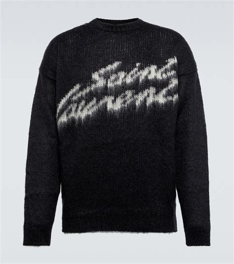 Saint Laurent - Logo mohair-blend sweater Saint Laurent