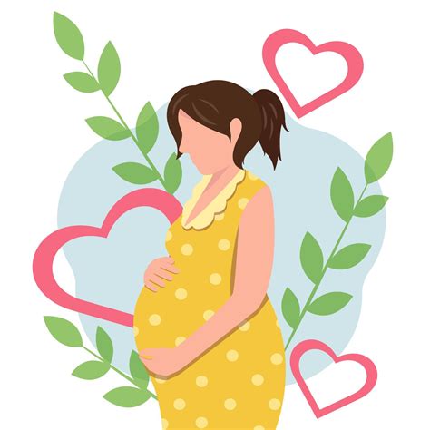 Happy pregnancy and waiting process. Pregnant woman in a yellow dress ...