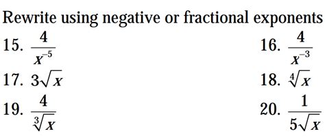 Image result for How to Rewrite Negative Fraction Exponents