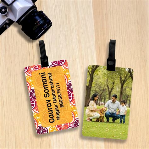 Custom Luggage Tags with Photo or Logo - Set of 5