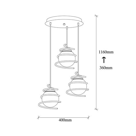 Lámpara de techo circular de 3 luces Model 6 regulable en altura