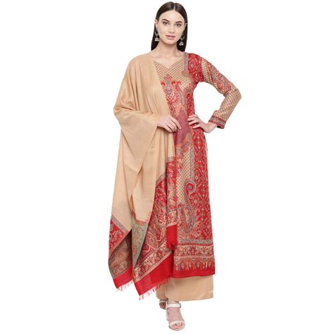 Buy HK COLOURS OF FASHION Women's Woollen Woven Dress Material ...