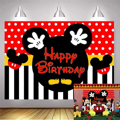 Buy BINARY, Betta Mickey Mouse Photo Backdrop Mickey Happy Birthday ...