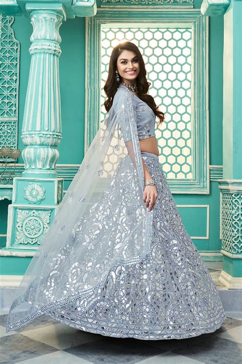 Pretty Sky Blue Gota Patti Embroidered Georgette Party Wear