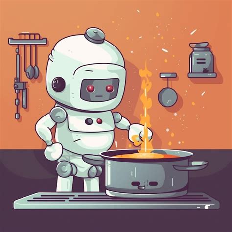 Cooking Robot Cartoon 的图像结果