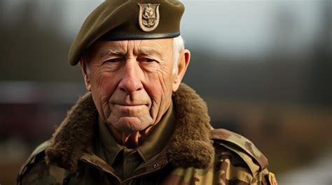 Premium Photo | Elderly Military Man in FurCollared Uniform