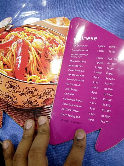 Menu at The All Fish Restaurant, Kolkata, WEBEL
