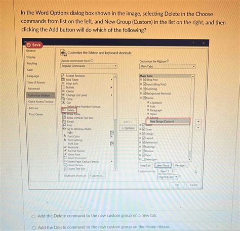 Image result for Word Options Dialog Box