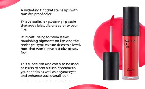 Buy The Face Shop Waterproof and Long Lasting Water Fit Lip Tint, Lip ...
