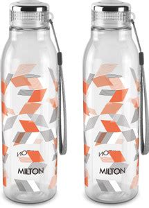 MILTON Helix 1000 Pet Water Bottle, Set of 2, 1 Litre Each, Orange 1000 ...