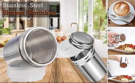 Dynore Stainless Steel Chocolate Shaker, Chat Masala Sprinkler, and ...
