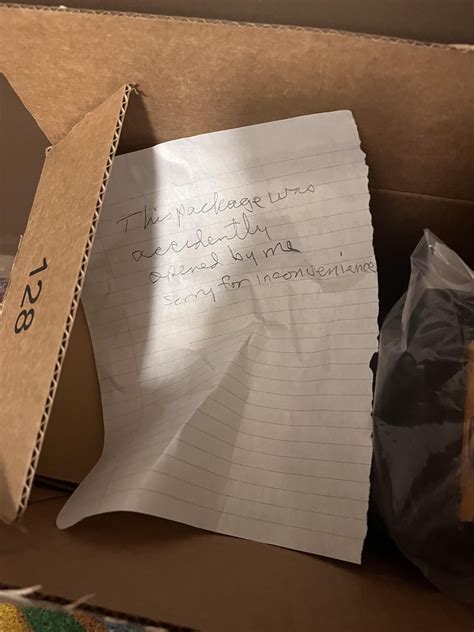 Arrived home to my Amazon package opened with a note that wasn’t signed ...