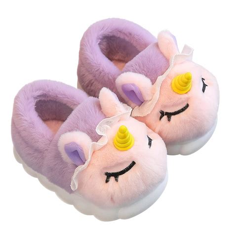 NAT Kids Plush Unicorn Shoe/Slippers – Soft & Warm Indoor Winter ...